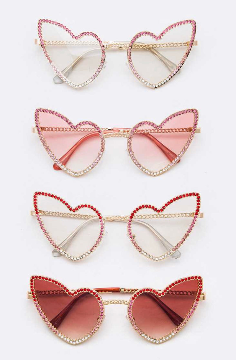 Rhinestone Heart Sunglasses
