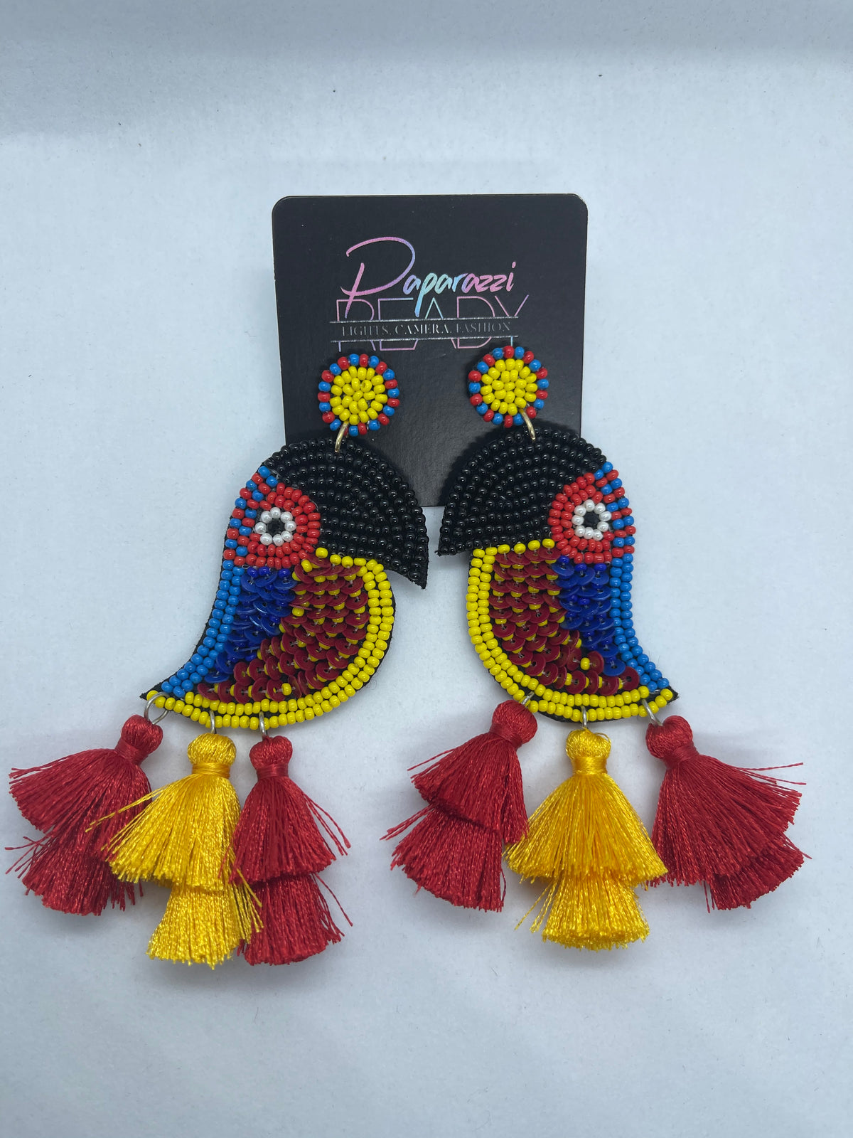 Beaded Parrot Earrings