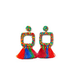 Beaded Tassel Earrings (Multi-Color)