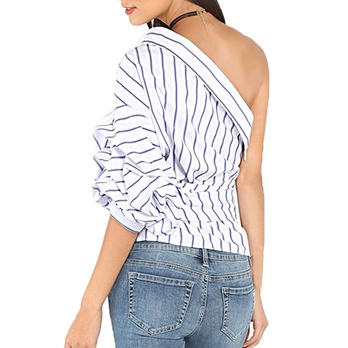 Striped Ruffle Blouse