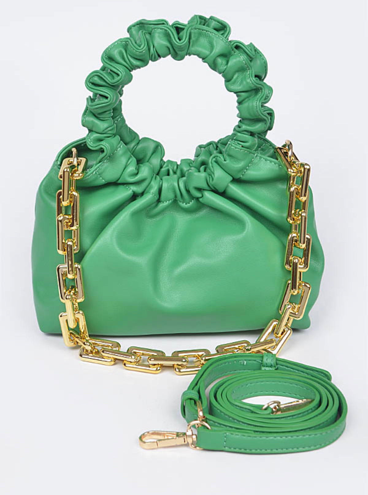 Faux Leather O Ring Handbag