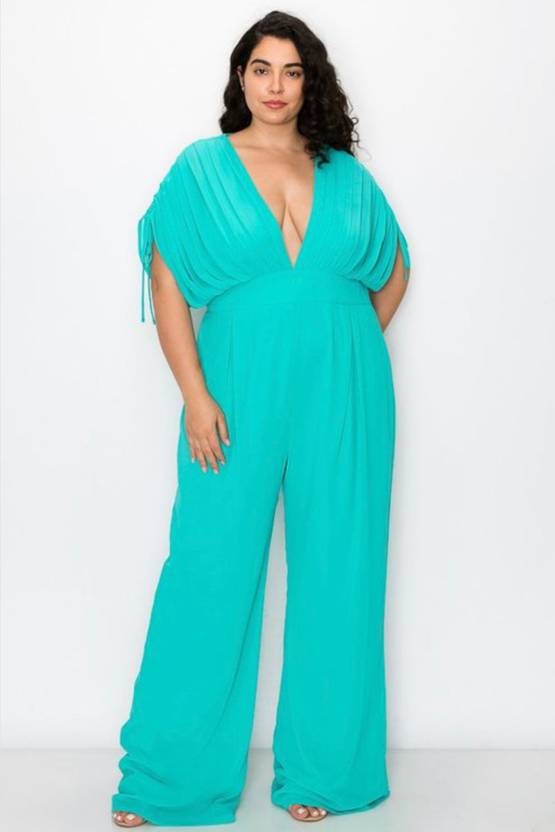 Blue Me Away Jumpsuit (Plus Size)