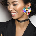 Heart Cluster Stud Earrings