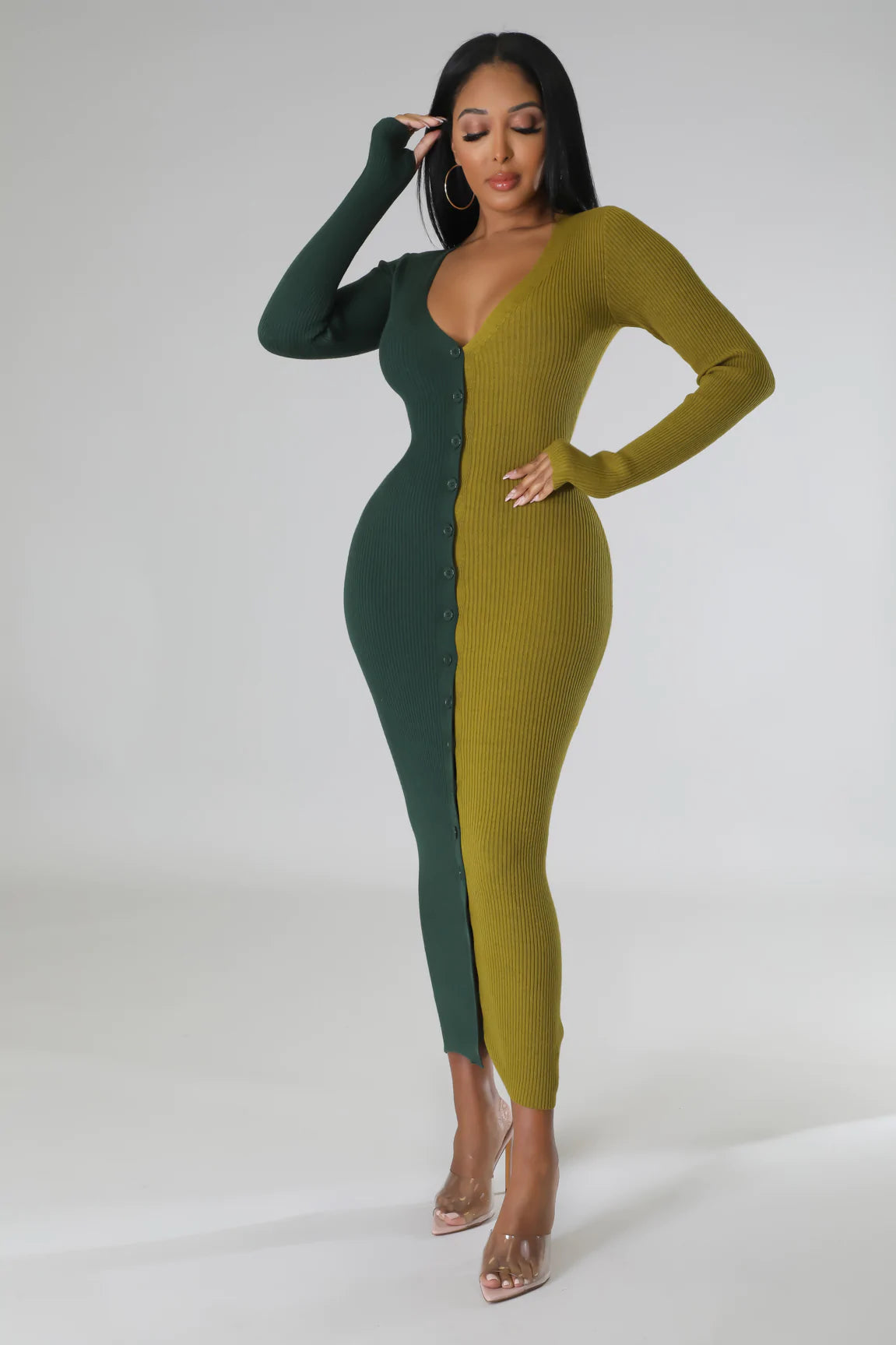 Button Me Up Knit Dress