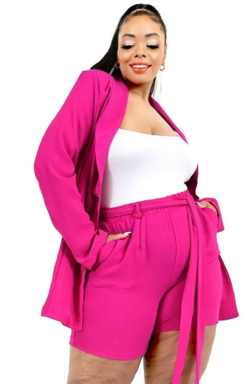 Boss Up Blazer 2Pc Set (Plus Size)