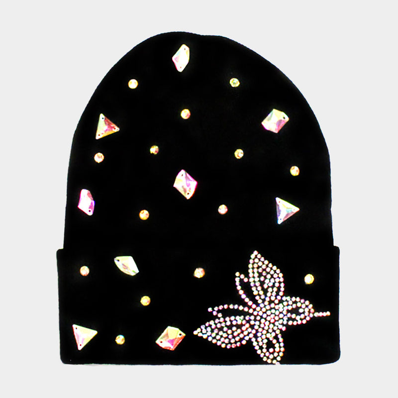 Bling Butterfly Beanie Hat