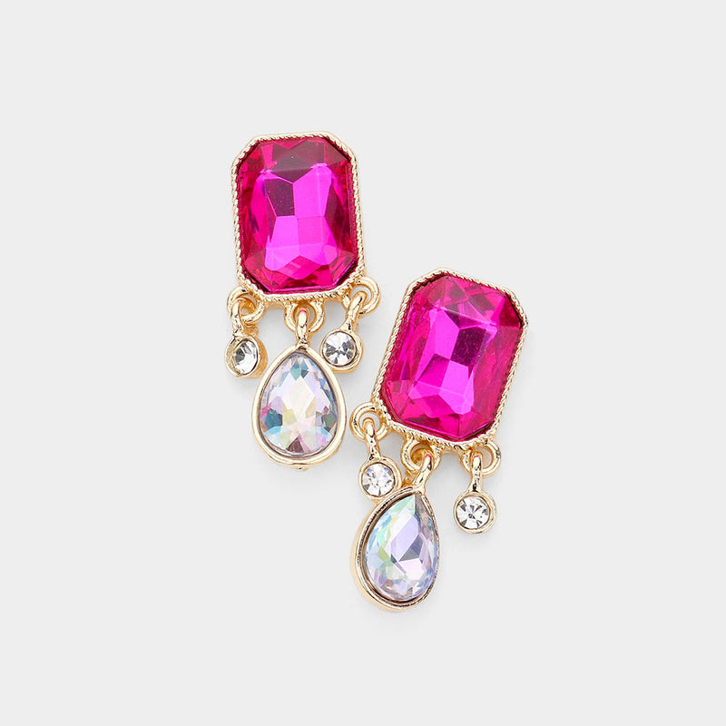 Emerald Cut  Stud  Earrings