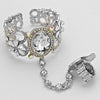 Rhinestone Oval Crystal Floral Hand Chain