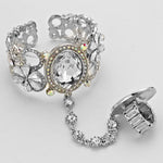 Rhinestone Oval Crystal Floral Hand Chain