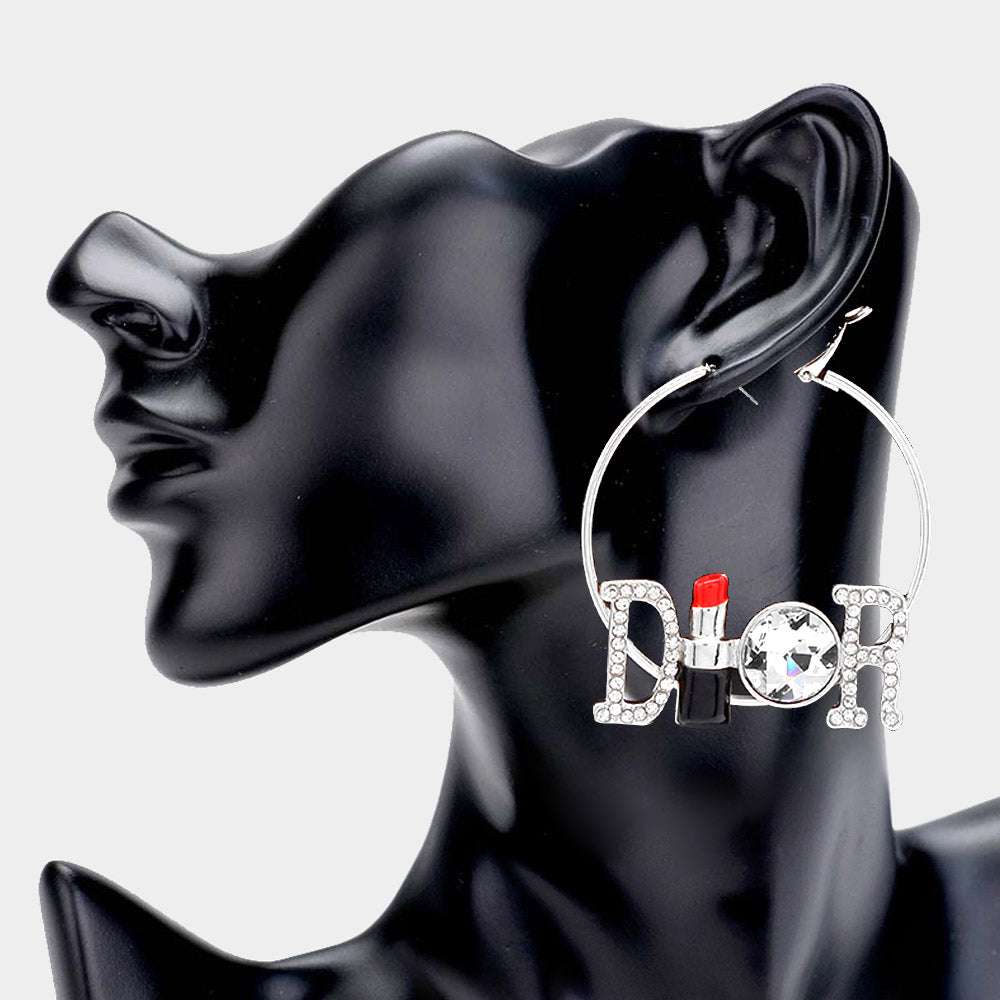 Lipstick Hoop Earrings