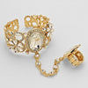 Rhinestone Oval Crystal Floral Hand Chain