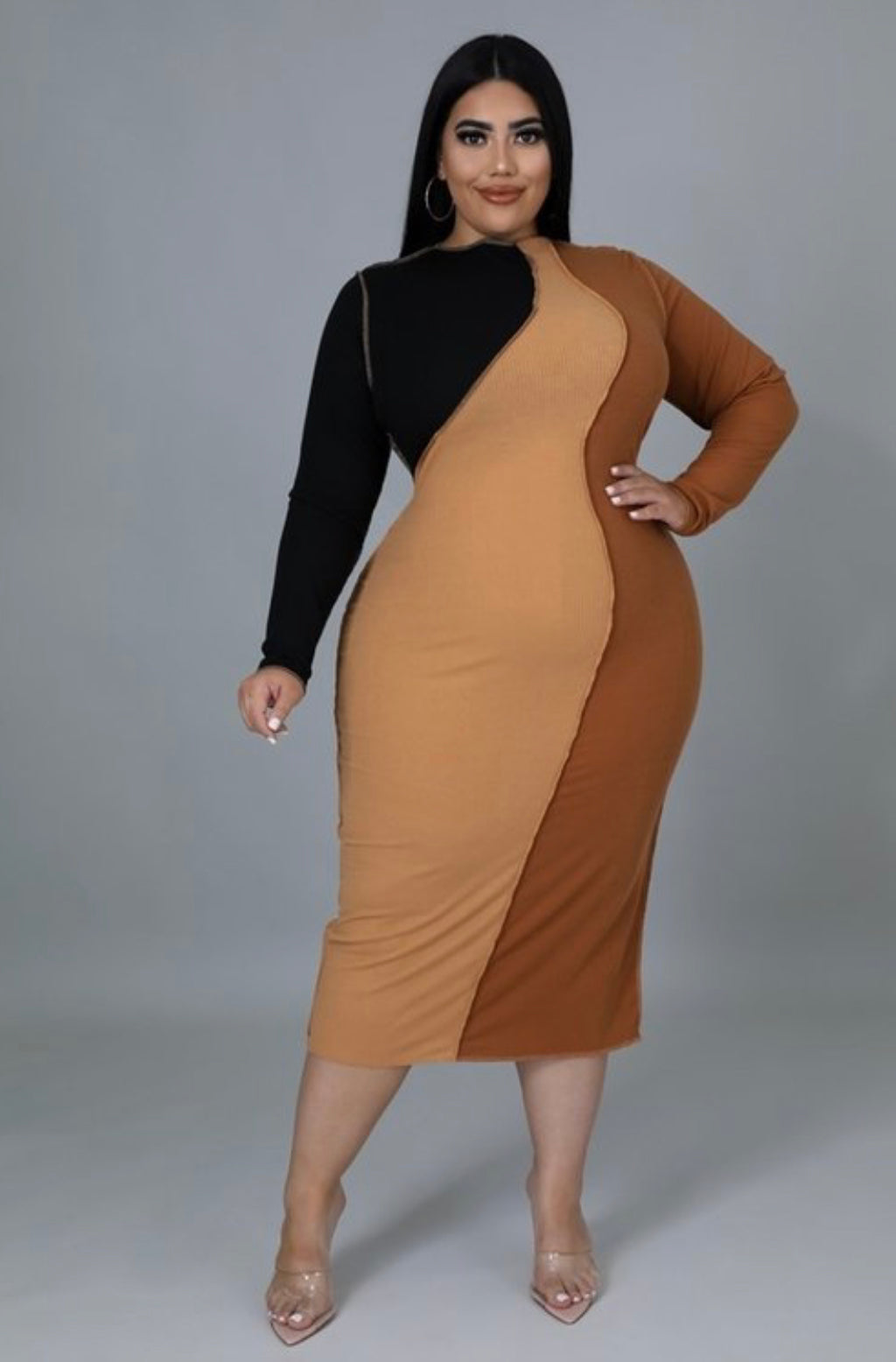 Chocolate Rush Midi Dress (Plus-Size)