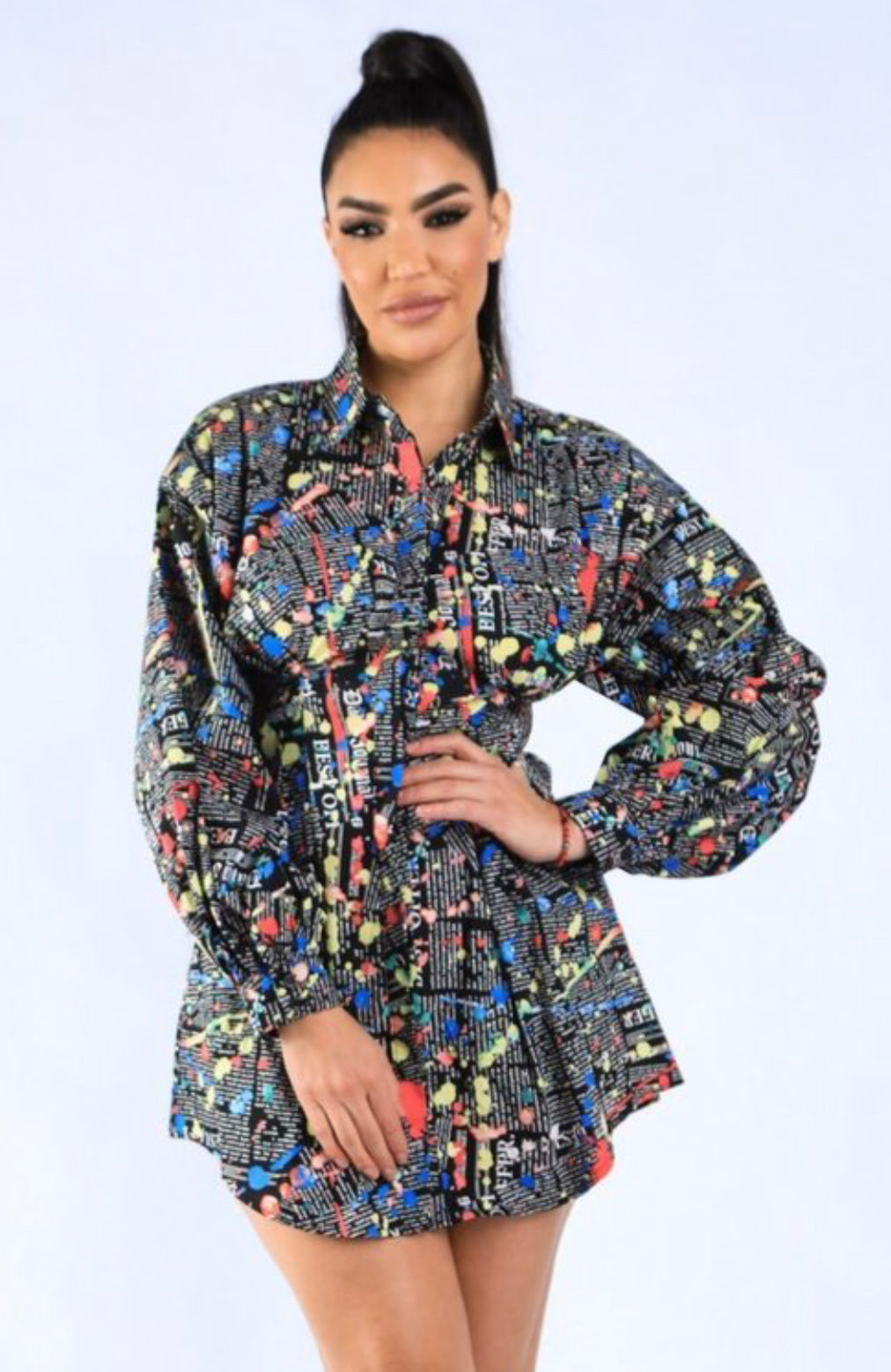Paint me pretty shirt dress