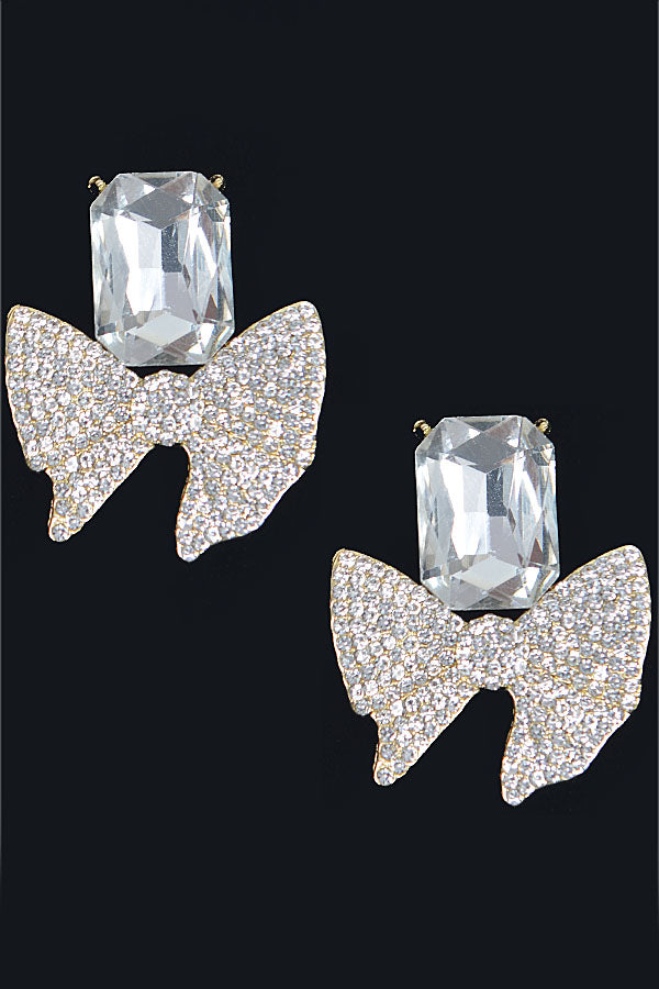 Rhinestones Bow Earring