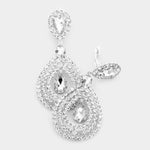 Crystal Reign Teardrop Earrings (Clip On)