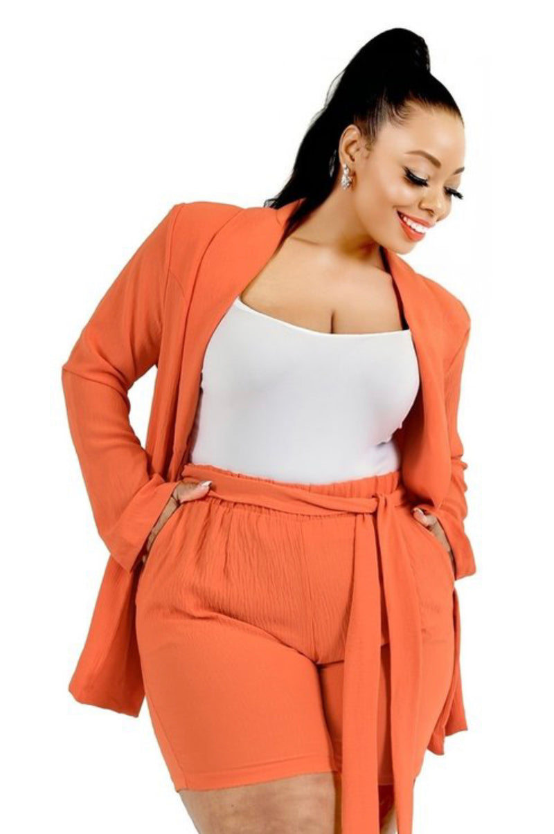 Boss Up Blazer 2Pc Set (Plus Size)