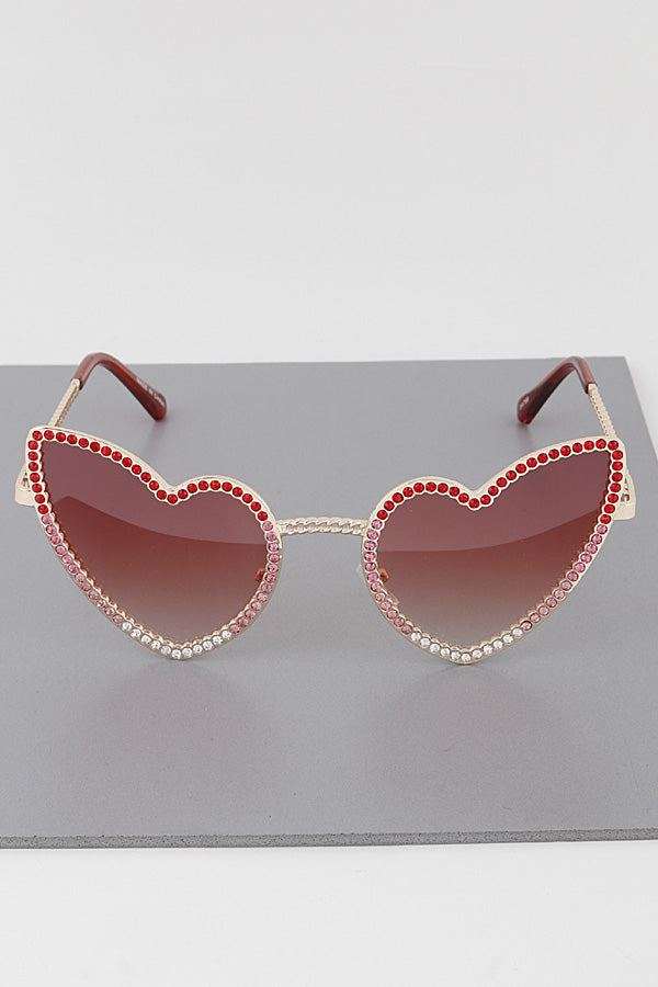 Rhinestone Heart Sunglasses