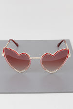 Rhinestone Heart Sunglasses