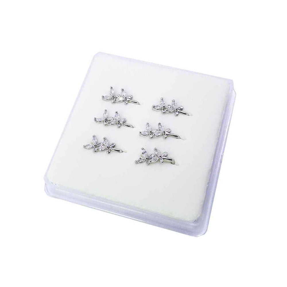 Double Butterfly Bling Nose Cuff