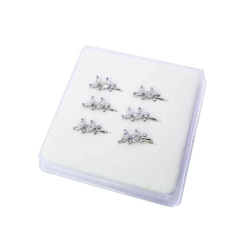 Double Butterfly Bling Nose Cuff