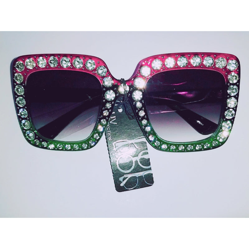 Diamond Luxe Color Block Sunglasses