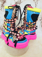 Take a hike Bejeweled boots (pink crystals)