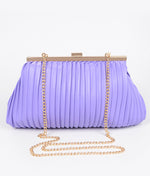 Pleated Faux Leather Clutch