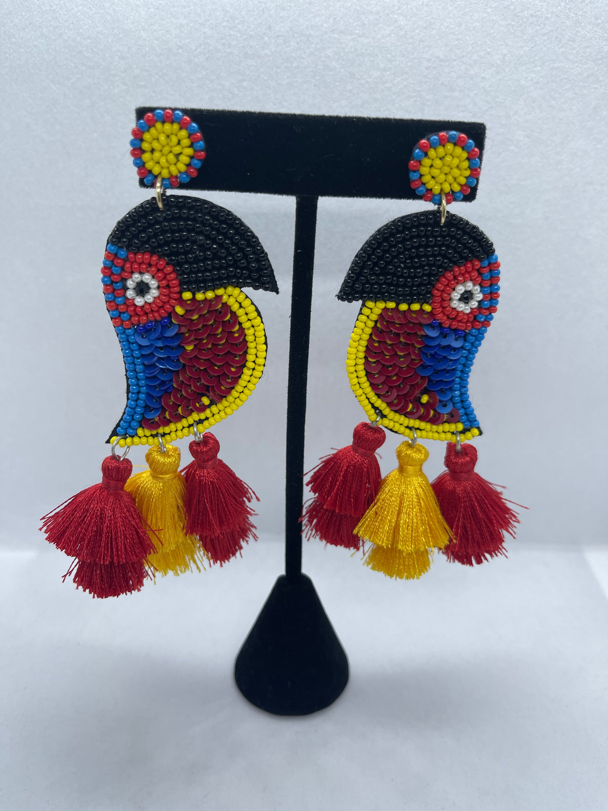 Beaded Parrot Earrings