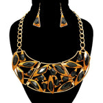 Spotted Stone Necklace & Earring Set
