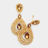 Crystal Reign Teardrop Earrings (Clip On)
