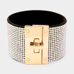 Rhinestone Lock Bracelet