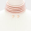 Metallic Choker Necklace Set
