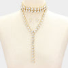 Y-Collar Crystal Choker Necklace Set