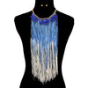 Floral Yarn Tassel Necklace & Earring Set