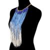 Floral Yarn Tassel Necklace & Earring Set