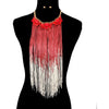 Floral Yarn Tassel Necklace & Earring Set