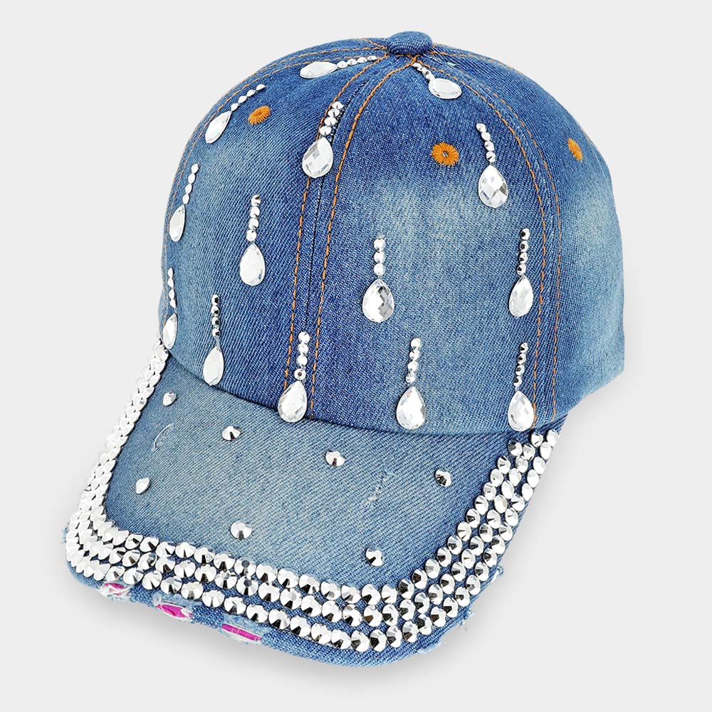Studded Denim Hat