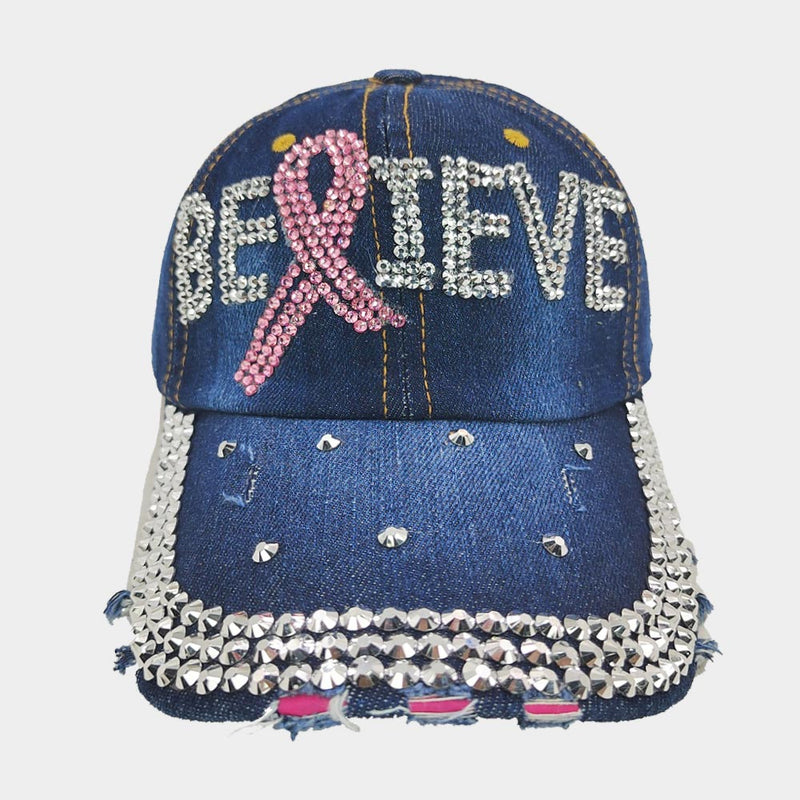 Believe Pink Ribbon Hat