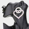 Open Circle Heart Earrings