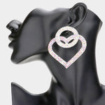Open Circle Heart Earrings