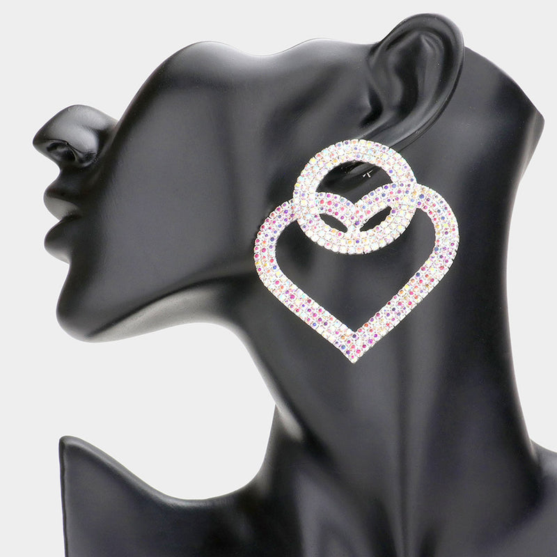 Open Circle Heart Earrings