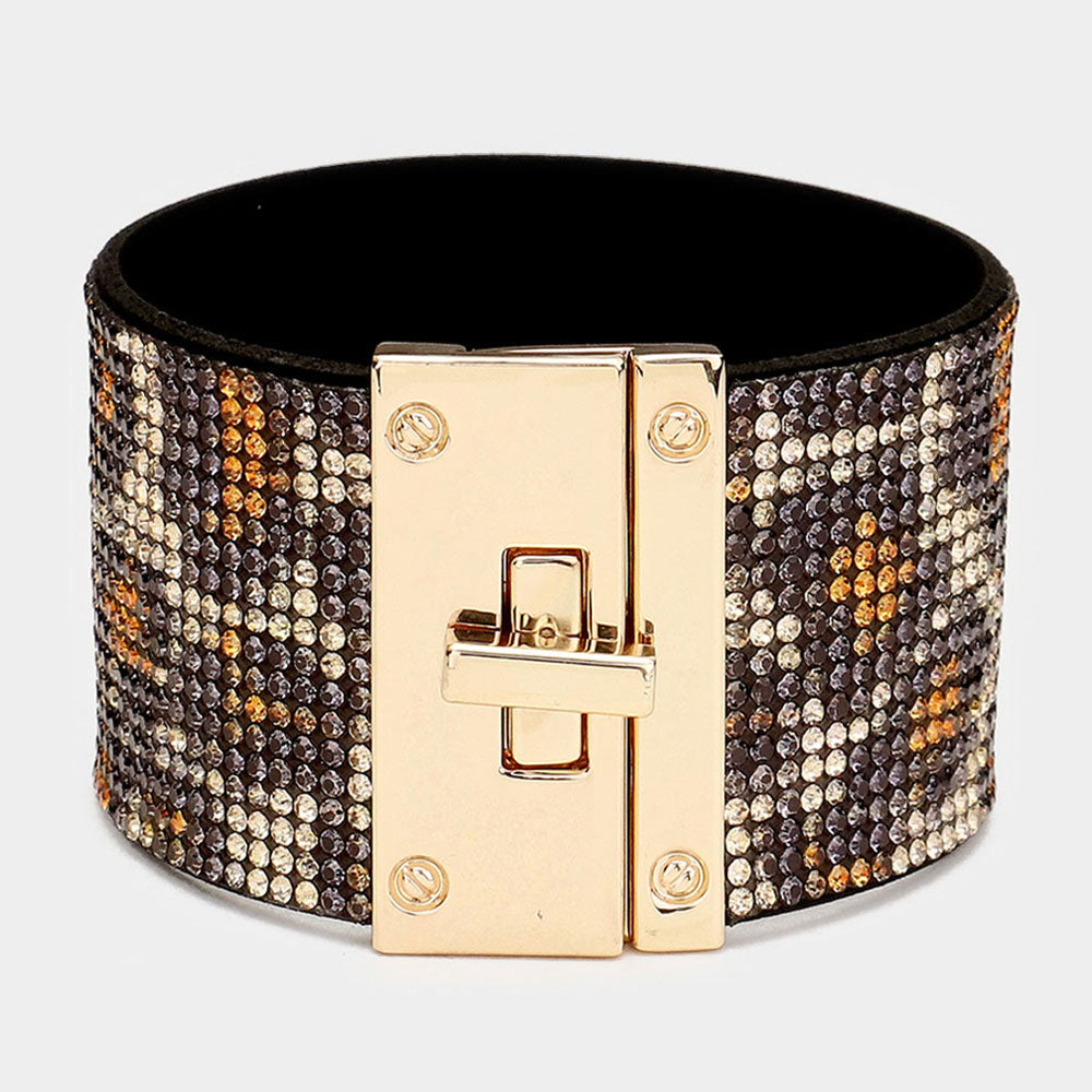 Rhinestone Lock Bracelet