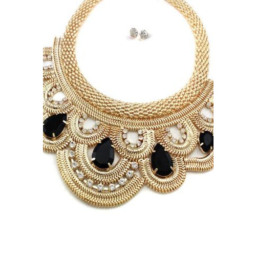 Snake Skin Chain Necklace & Earring Set
