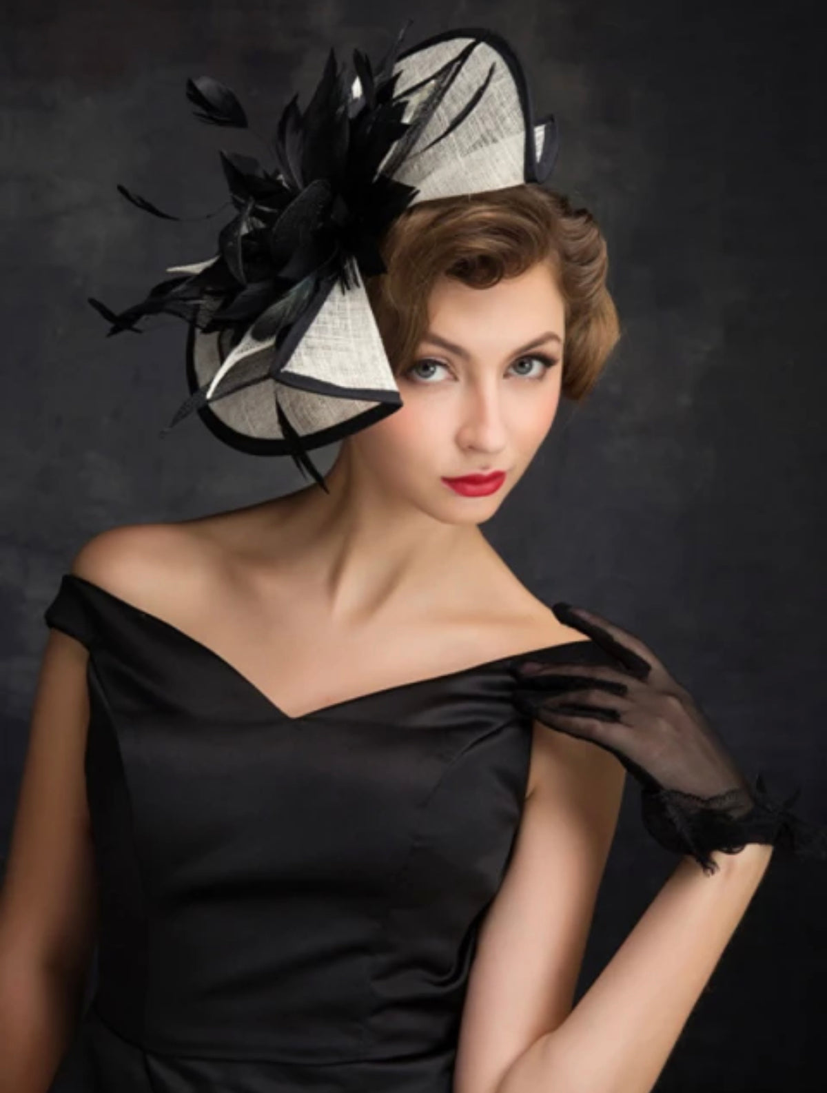 Black & White Facinator Hat