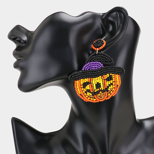 Pumpkin Witch Earrings