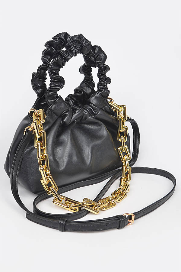 Faux Leather O Ring Handbag