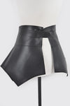 Faux Leather Belt Skirt