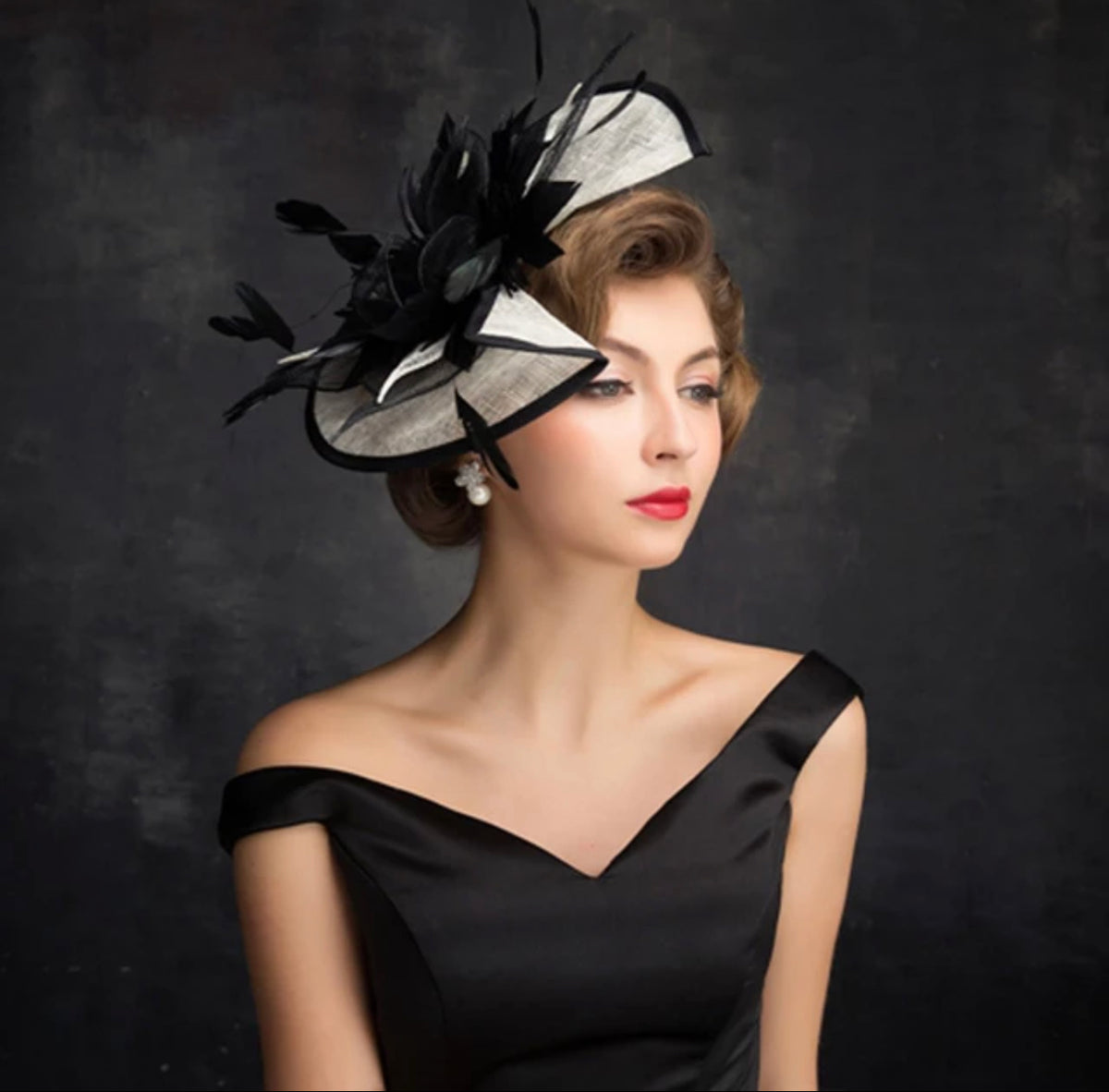 Black & White Facinator Hat
