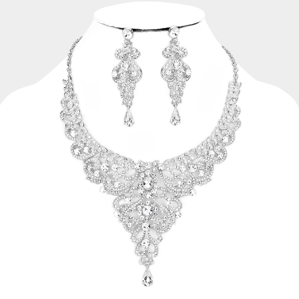 Grace Rhinestone Necklace Set