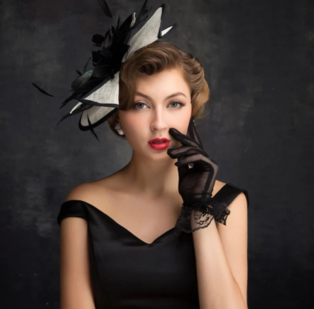 Black & White Facinator Hat